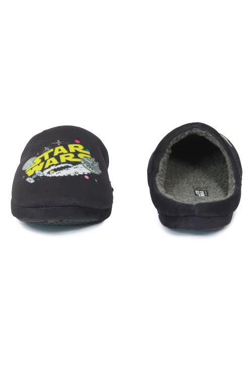 PANTUFLA HO STAR WARS NEGRA LOGO GALAXIA2