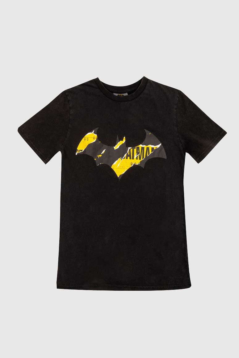 POLERA MC TP DC COMICS GRIS LOGO BATMAN1