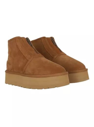 PLATFORM BOOTS ZIP LEATHER CARAMEL1