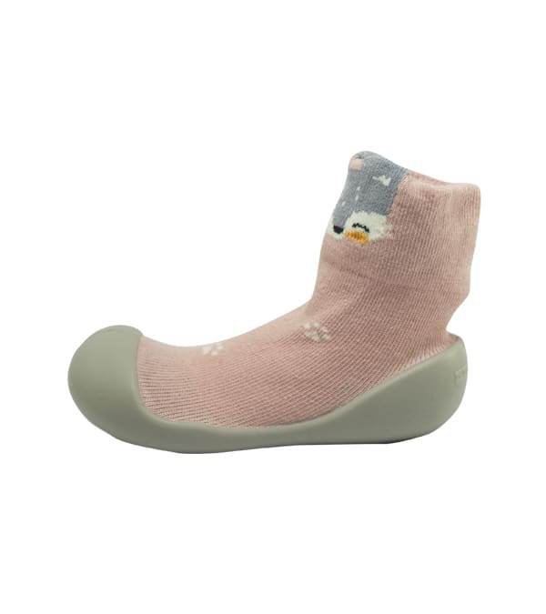 CALCETINES CON SUELA PARA BEBE ROSA2