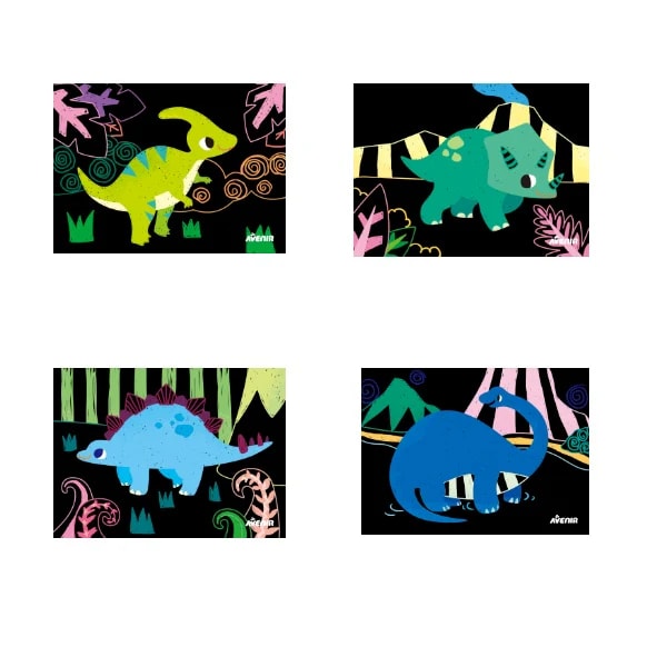 LAMINAS RASPAR PEQUEÑOS AMIGOS DINOSAURIOS2