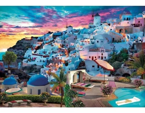 PUZZLE 500 PCS VISTA SANTORINI GRECIA COMPAC2