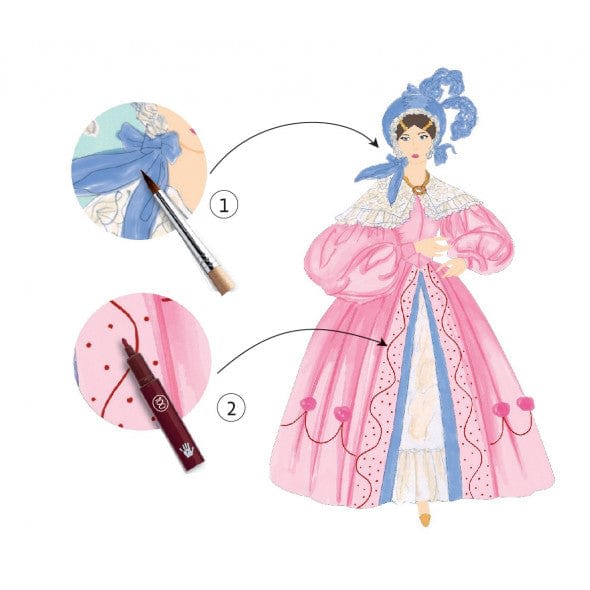 OLDER ONES DRAWING AND COLOURING DRESSES THROUGHT4