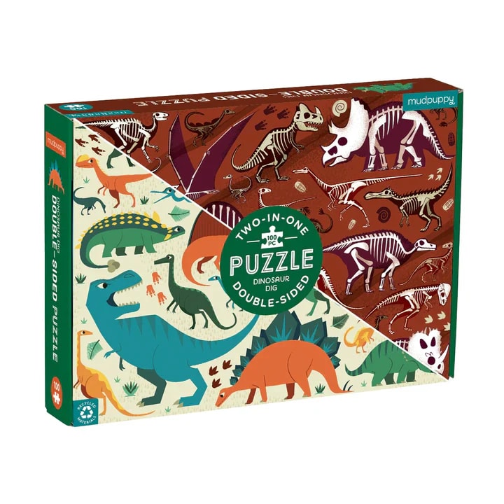 DINOSAURIOS 100 PCS PUZZLE DOBLE1