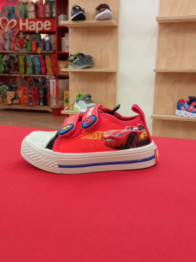 ZAPATILLA LONA CON VELCRO ROJO CARS1