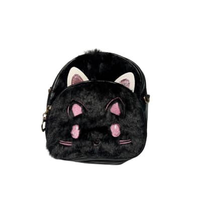 MOCHILA GATITO PELUDA NEGRA1