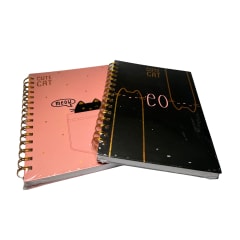 LIBRETA ARGOLLADA GATITO PINK BLACK