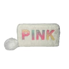 BILLETERA PINK PELUDA BLANCA
