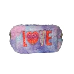 ESTUCHE PELUDO LOVE TORNASOL MORADO