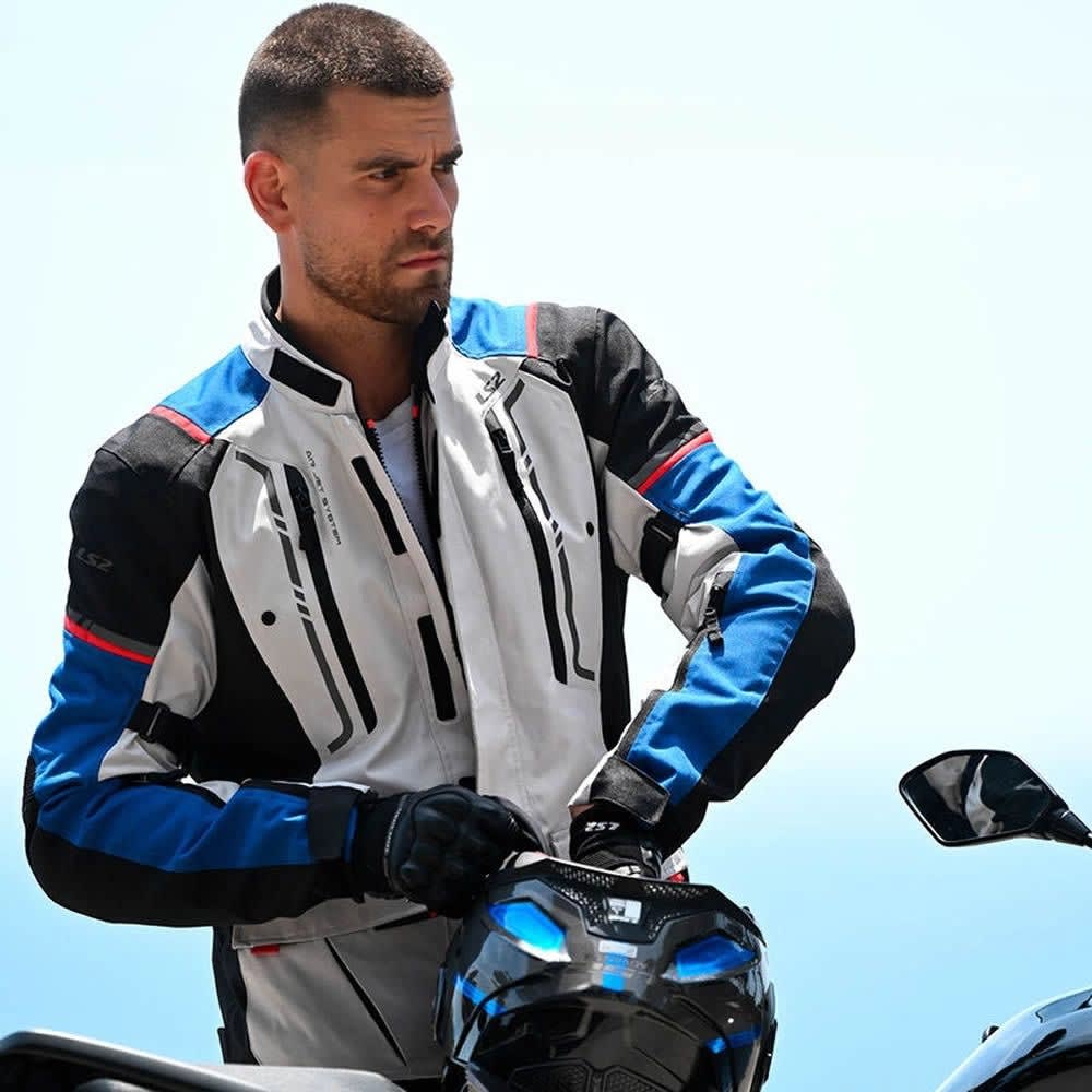 CHAQUETA LS2 NARVIK AZUL NEGRO GRIS ROJO4