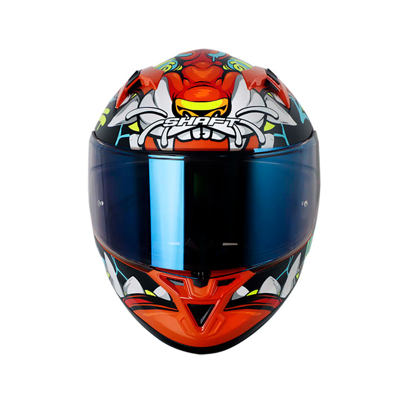 Casco moto shaft 522 sp Tiguerazo NARANJO Mate Integral2