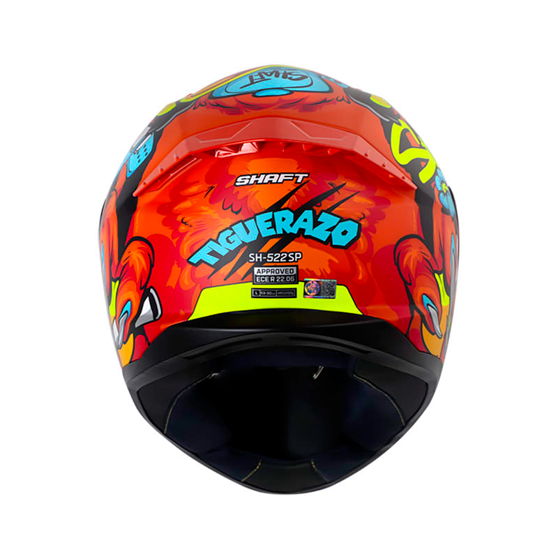 Casco moto shaft 522 sp Tiguerazo NARANJO Mate Integral4