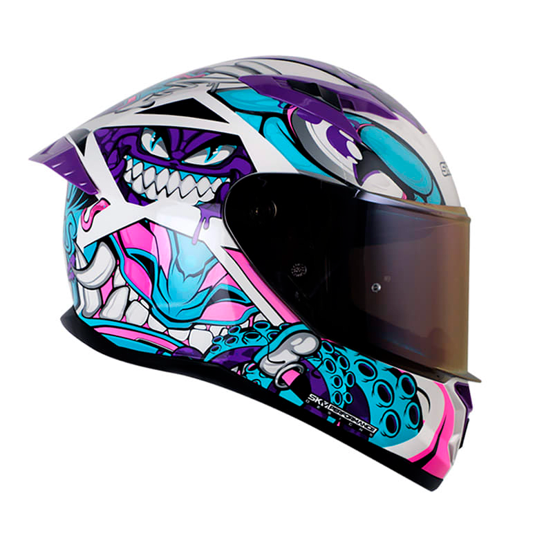 Casco moto shaft 522 sp comic monster PURPURA integral3