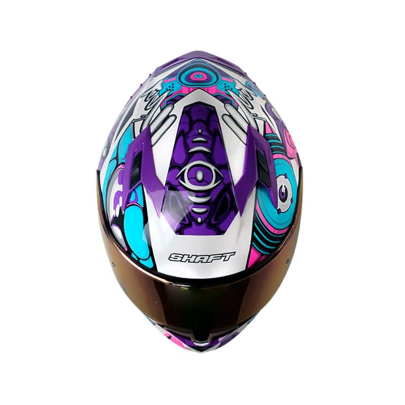 Casco moto shaft 522 sp comic monster PURPURA integral4
