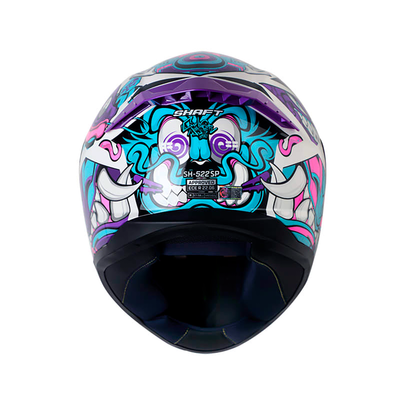 Casco moto shaft 522 sp comic monster PURPURA integral2