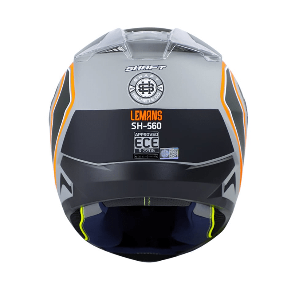 Casco moto shaft 560 lemans GRIS NARANJO integral3
