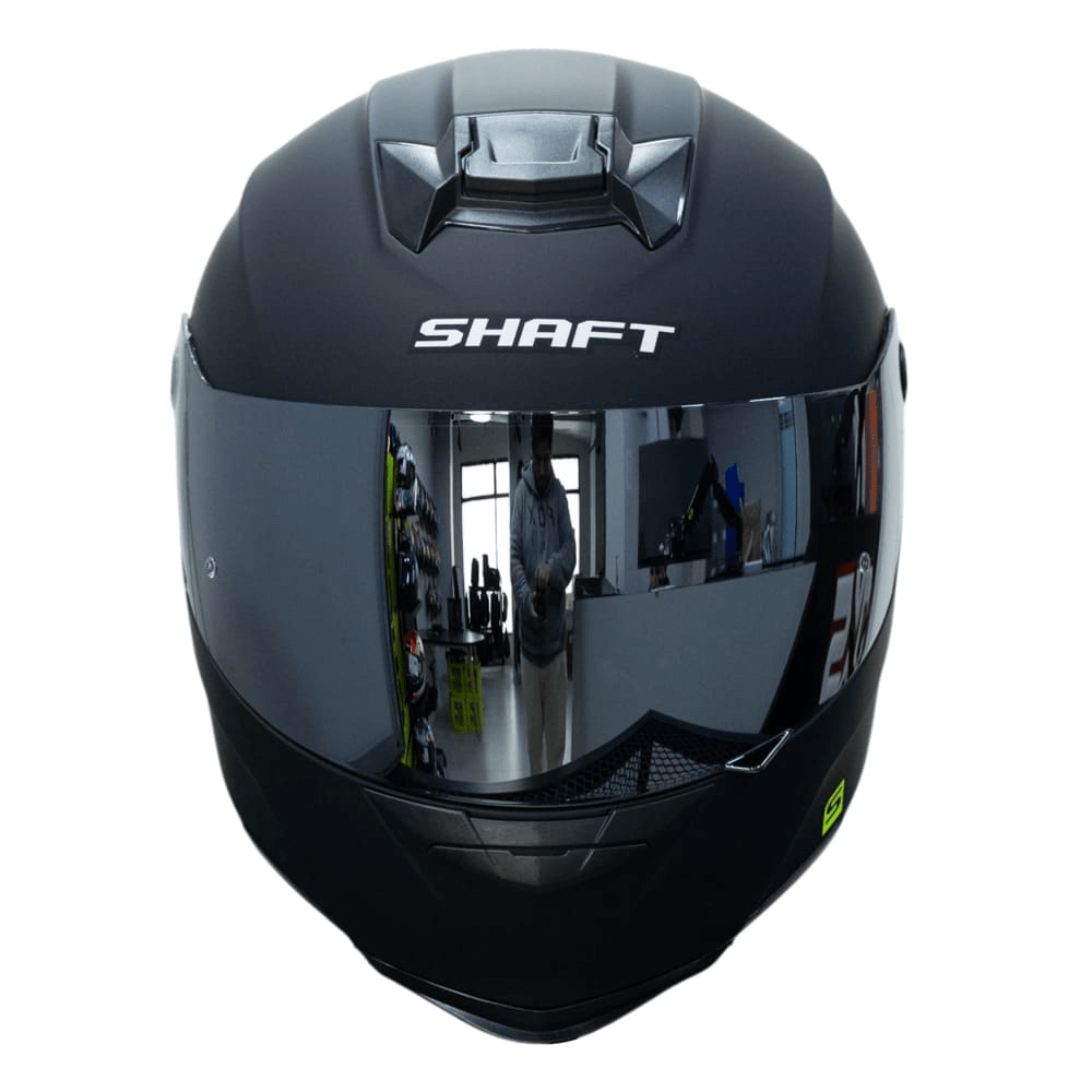 Casco moto shaft 502sp solid NEGRO MATE silver integral2