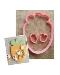 CORTADOR DE GALLETA 15 CM ZANAHORIA + 2 MINI CORTADORES