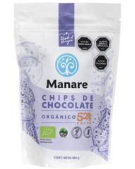 CHIP 52%CACAO ORGANICO 400G MANARE