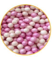 DECORACIÓN PERLAS ROSAS 100GR