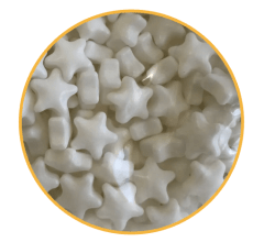 ADORNO DE PASTEL 50G ESTRELLAS BLANCAS