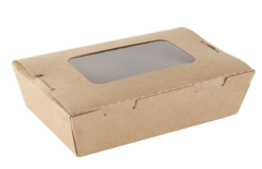 CAJA KRAFT CON VENTANA 500 ML