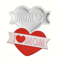 MOLDE DE SILICONA N117 - CORAZON MAMÁ