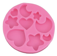 MOLDE PARA FONDANT ESTRELLAS-CORAZONES-LUNAS