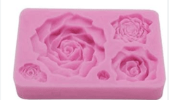 MOLDE PARA FONDANT ROSAS GRANDES 5PIEZAS