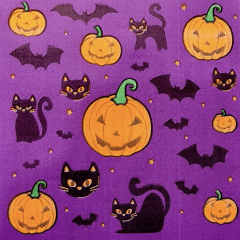PAPEL ALFAJOR MORADO CALABAZA HALLOWEEN