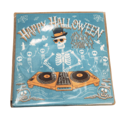 PAPEL ALFAJOR CELESTE ESQUELETO HALLOWEEN