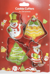 CORTADOR DE GALLETAS NAVIDAD 4 PCS 57015
