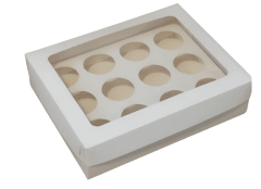 CAJA BLANCA CUPCAKE 12 UNIDADES
