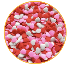 SPRINKLES A-86 - MINI CORAZÓN TRICOLOR / 50G