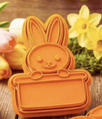 CORTADOR PASCUA 10 CM - CONEJO CON LETRERO