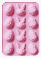 MOLDE DE SILICONA 12 PIEZAS PASCUA