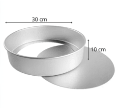 MOLDE ALUMINIO BIZCOCHO N 30 DIAM X 8 CM ALTO DESMONTABLE