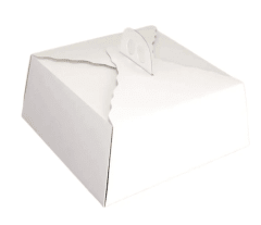 CAJA DE TORTA CARTULINA BLANCA 35X35X12