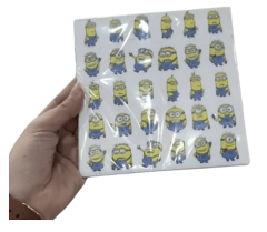 PAPEL ALFAJOR 14X14 MINIONS - 100 UNIDADES