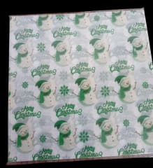 PAPEL ALFAJOR NAVIDAD MUÑECO DE NIEVE VERDE 100U