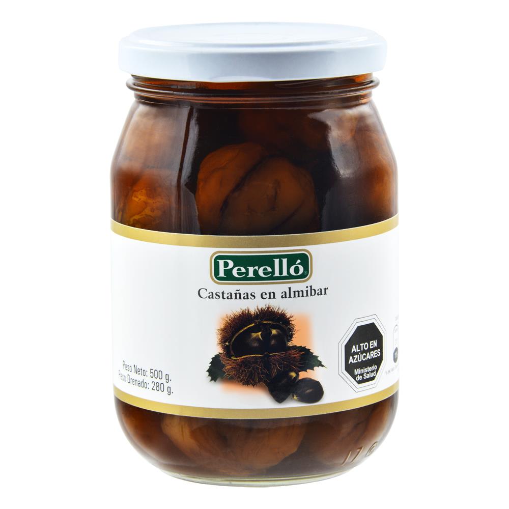 CASTAÑAS EN ALMIBAR EN FRASCO 500G PERELLO1