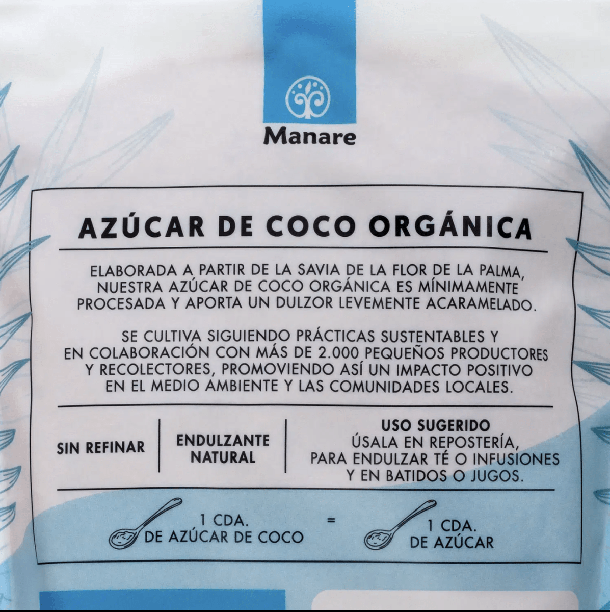 AZÚCAR DE COCO ORGÁNICA 300G MANARE2
