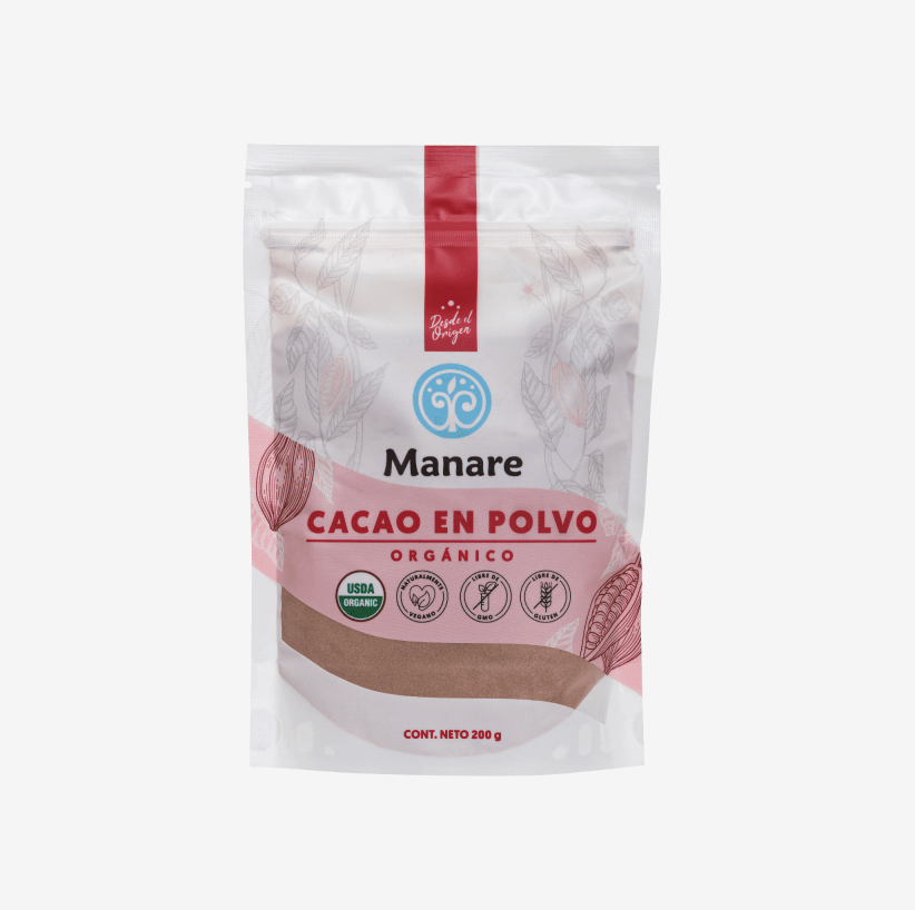 CACAO EN POLVO ORGANICO 200G MANARE1
