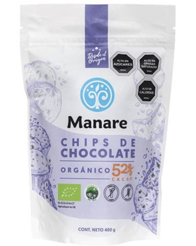 CHIP 52%CACAO ORGANICO 400G MANARE2