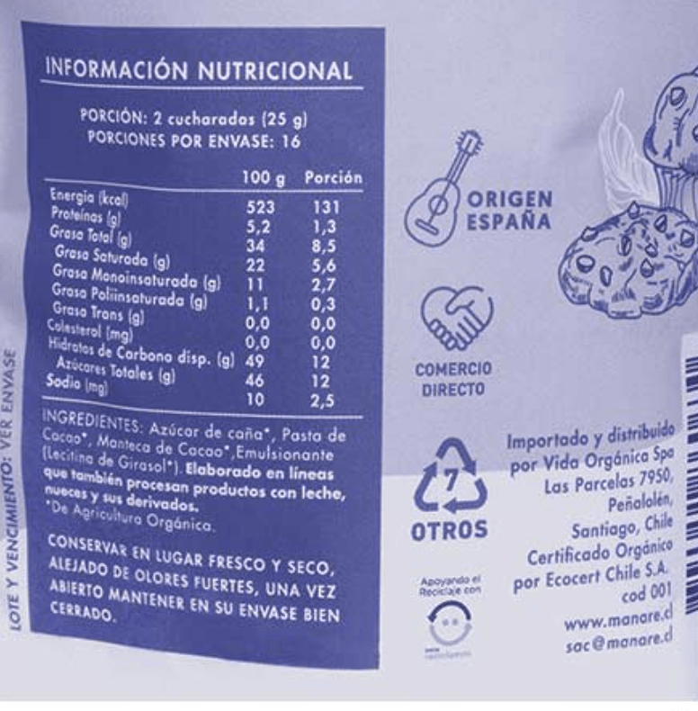 CHIP 52%CACAO ORGANICO 400G MANARE1