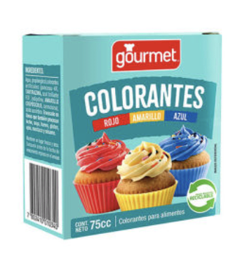 GOURMET COLORANTE ROJO-AMARILLO-AZUL 75 CC1