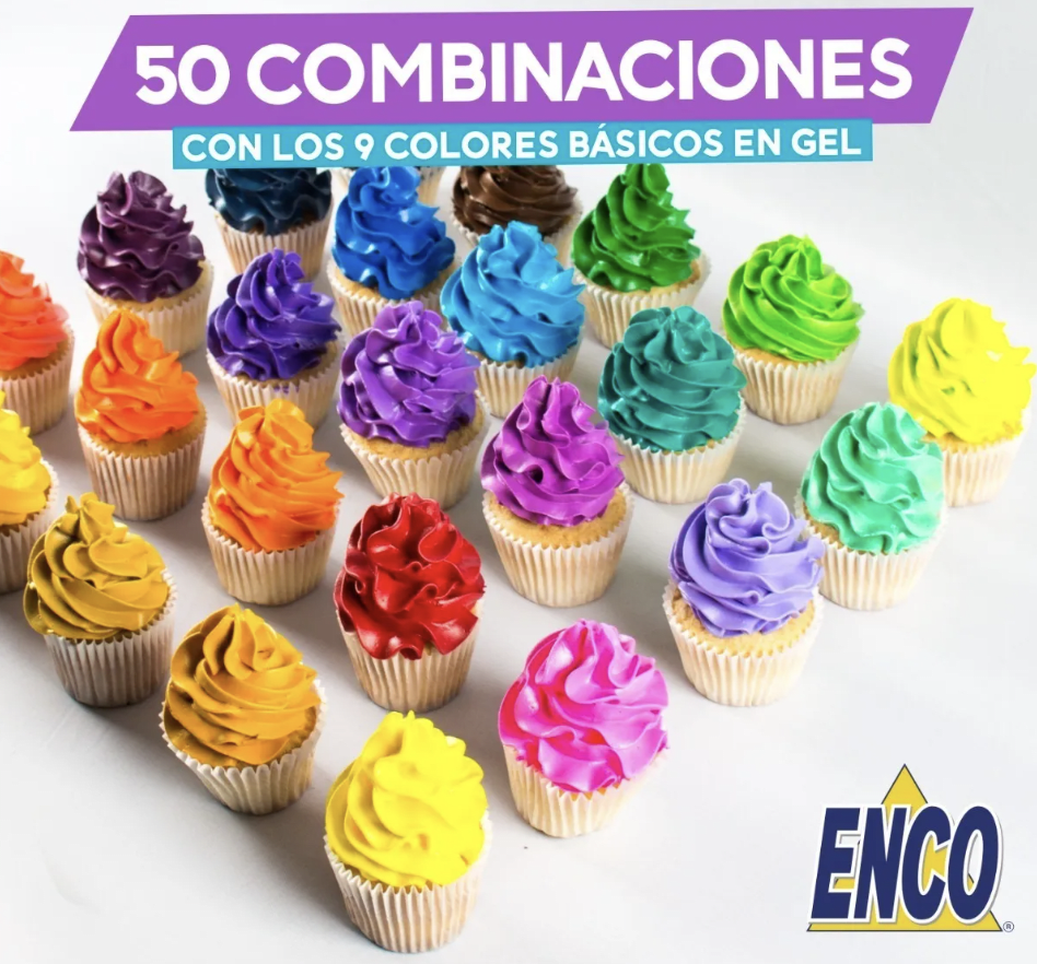 KIT 9 COLORES BASICOS EN GEL 250G ENCO2