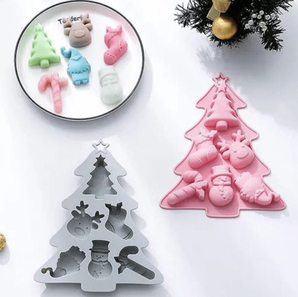 MOLDE DE SILICONA ARBOL NAVIDAD VARIEDAD1