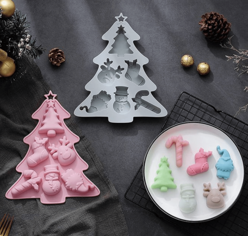 MOLDE DE SILICONA ARBOL NAVIDAD VARIEDAD2