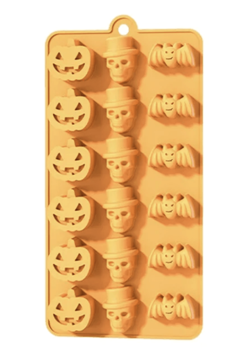 MOLDE DE SILICON HALLOWEEN CALABAZA, CALAVERA, MURCIELAGO1